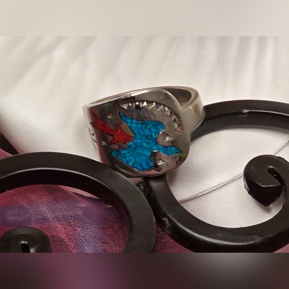 Adjustable 925 Silver Native American Indian Them… - image 2